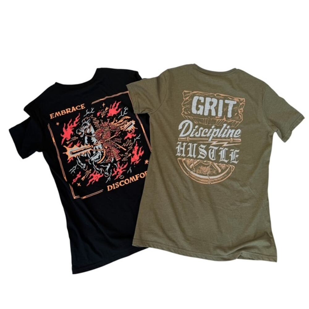 The Lift Box Workout T-Shirts - 2 t-shirts - Olive Green Black - XL